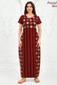 Pranjul 2012 Nighty for Women | Maroon Geometric Print