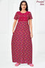 Pranjul 2016 Nighty for Women | Magenta Pink Leaf Print