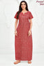 Pranjul 2018 Nighty for Women | Red Geometric Print