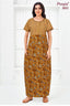 Pranjul 2032 Mustard Printed Nighty for Women | Full Length