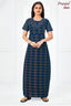 Pranjul 2041 Navy Blue Printed Nighty for Women | Full Length