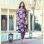 Women’s Designer Rayon Long Kurti with Fancy Buttons & Plain Pants - Zheel 127