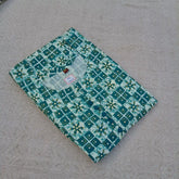 Bluish Green Checked Potli Button Kurti | Chic Ethnic Wear