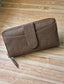Coffee Brown Women's Long Wallet with Card Slots & Zip Closure