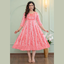 Coral Pink Ethnic Printed Anarkali Kurti for Women _ Traditional Motifs
