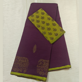Cotton Saree with Contrast Blouse - CS01