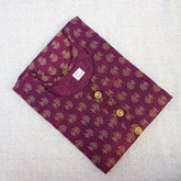 Dark Maroon Butta Print Long Ghera Kurti - MK1454B