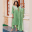 Designer Italian Viscose Suit Set with Full Neck & Sleeve Embroidery + Chanderi Dupatta - MG1005