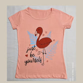 Flamingo Printed Printed Cotton T-Shirts for Girls