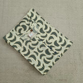 Grey Half Moon Printed Ghera Kurti | Potli Button Detail