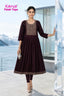 Kavya - Plain Vetican Fabric - Umbrella Cut - Beautiful Neck Embroidery Tops - KPT12