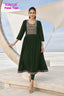 Kavya - Plain Vetican Fabric - Umbrella Cut - Beautiful Neck Embroidery Tops - KPT20