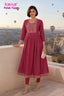 Kavya - Plain Vetican Fabric - Umbrella Cut - Beautiful Neck Embroidery Tops - KPT21
