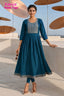 Kavya - Plain Vetican Fabric - Umbrella Cut - Beautiful Neck Embroidery Tops - KPT22