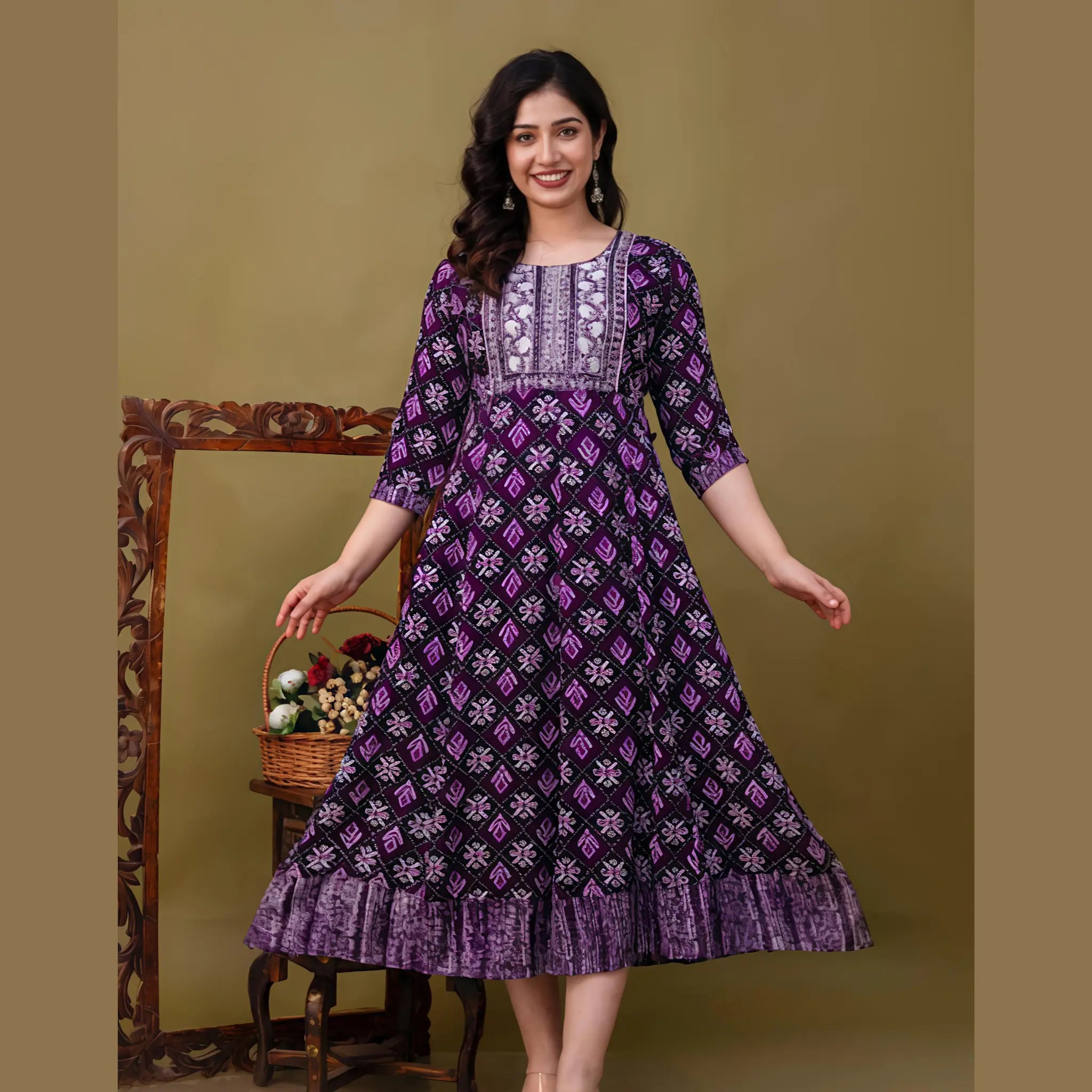 Long Umbrella Kurti 601A – Bavis Clothing
