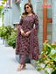 Maroon Floral Rayon Readymade Salwar Suit with Dupatta