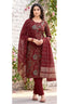 Maroon Paisley Printed Kurta Pant Dupatta Set for Women | Bavis Clothing