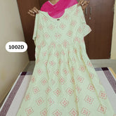 Mild Pista Green Flared Kurti