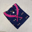 Navy Blue Ikkat Butta Print Fancy Lace Rayon Nighty