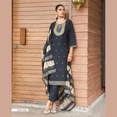 Premium Quality Vertican Suit with Embroidery, Lining & Dupatta