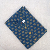 Peacock Blue Butta Print Long Ghera