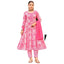 Pink Floral Printed Anarkali Suit with Embroidered Neck & Fancy Dupatta