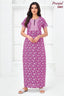 Pranjul 2005 Cotton Nighty for Women | Magenta Floral