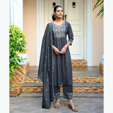 Premium Italian Viscose Kurta and Plazzo Ensemble with Chanderi Dupatta