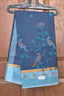 Navy Blue Printed Saree with Aqua Bird Motif - Mangalya6109C