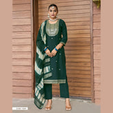 Stylish Vertican Embroidery Salwar Suit Set with Exclusive Pocket Pant