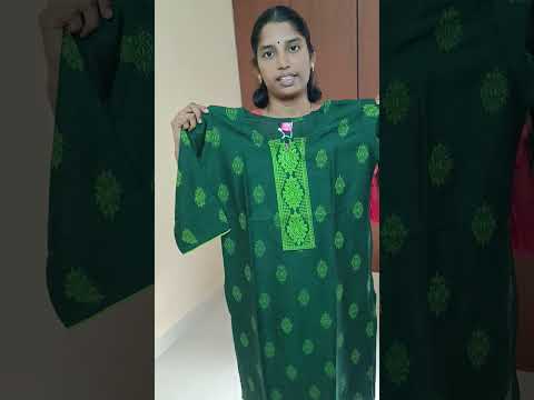 Dark Green Embroidered Rayon Casual Kurti for Women
