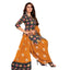 Black Batik Print Cotton Kurta with Orange Patiala Pant and Dupatta