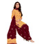 Carrot Orange Batik Print Kurti with Marron Patiala Pant and Dupatta
