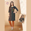 Charcoal Gray Rayon Two Tone Straight Kurti with Embroidery