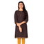 Coffee Brown Printed Cotton Kurta