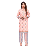 Cotton Readymade Kurti Orange Pant set - Bavis Clothing