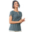 Dark Grey Keyhole Neck Short Tops for Women
