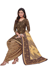 Ebony Clay Top with French Beige Bottom and Dupatta. Safe to Skin Cotton Dress. - Bavis Clothing