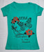 Girls Coral Pink & Sea Green T Shirt - Bavis Clothing