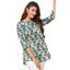 Light Grey Floral Print Short Tops for Women
