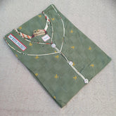 Natural Grey V Neck Straight Cut Kurti with Functional Side Pocket