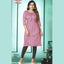 Pinkish Capsule Print Rayon Kurti for Women