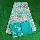 Sky Blue Unstitched Salwar Suit with Nazmeen Dupatta