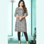 Straight Cut Capsule Print Grey Colour Kurti for Women