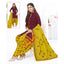 Wine Berry Top Mustard Yellow Bottom and Dupatta. Pure Versatile Cotton Patiala Dress Material Sets.