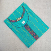 Women's Classic U Neck Persian Green Printed Kurti with Side Pocket