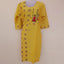 Woman glowing vibrantly in a sunshine yellow straight cut two-tone kurta