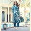 Trendy Women’s Rayon Long Kurti Pant Set with Foil Work & Elastic Fit - Zheel 130