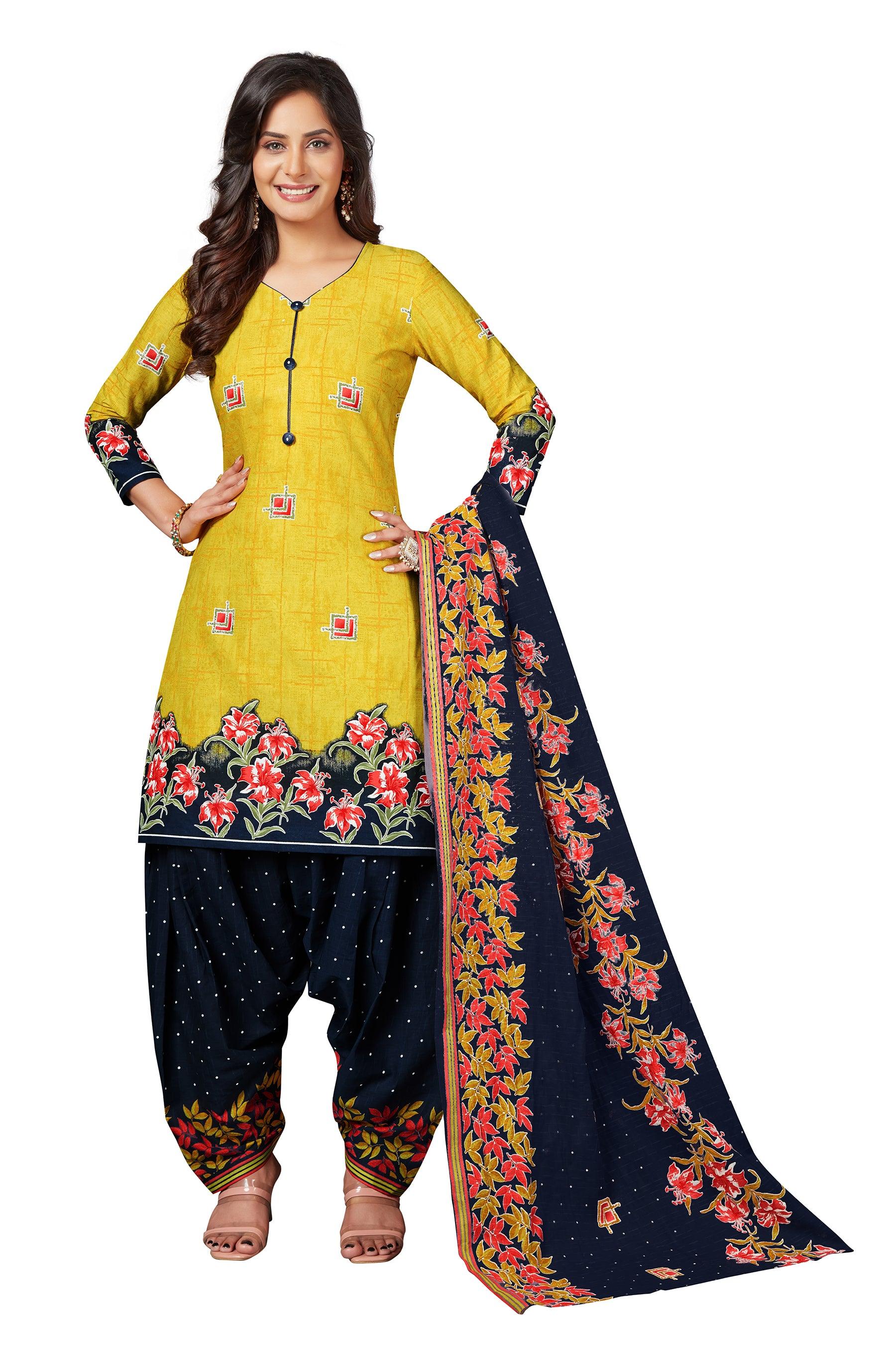 Lightning Yellow Top with Dark Blue Bottom and Dupatta. Secondary image