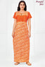 Pranjul 2011 Cotton Nighty for Women | Orange Floral